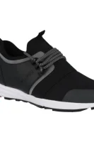 sneakersy hybrid running-n | s prímesou kože HUGO 	čierna	
