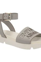skórzane sandále Emporio Armani 	šedá	