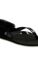 sandále/žabky laalaa | s prímesou kože UGG 	čierna	