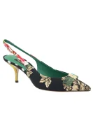 Kožené sandále na ihličkovom podpätku SLNGBACKS Dolce & Gabbana 	čierna	