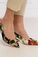 Kožené sandále na ihličkovom podpätku SLNGBACKS Dolce & Gabbana 	čierna	
