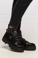 Kožené trekingové topánky Tommy Jeans 	čierna	