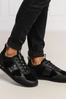 sneakersy | s prímesou kože EA7 	čierna	