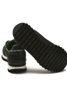 Sneakersy | s prímesou kože Emporio Armani 	čierna	