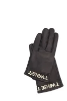 kožené rukavice TWINSET 	čierna	