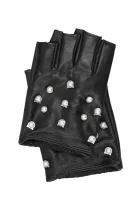skórzane rukavice Karl Lagerfeld 	čierna	