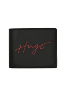 Kožený peňaženka Handwritten_Trifold HUGO 	čierna	