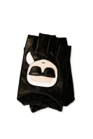 Kožené rukavice Karl Lagerfeld 	čierna	