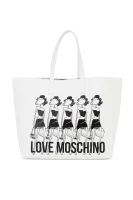 obojstranná shopper kabelka item Love Moschino 	biela	