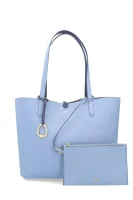 obojstranná shopper kabelka + príručná taštička merrimack LAUREN RALPH LAUREN 	modrá	