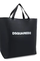 Kožená shopper kabelka Dsquared2 	čierna	