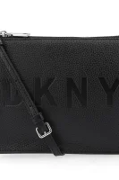 skórzana crossbody kabelka commuter DKNY 	čierna	