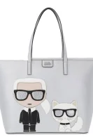 shopper kabelka Karl Lagerfeld striebristá