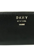 skórzany peňaženka hermine DKNY 	čierna	