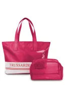 plážová taška + kozmetická taštička Trussardi 	ružová	