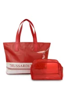 plážová taška + kozmetická taštička Trussardi 	červená	