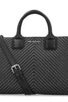 skórzany kufrík Karl Lagerfeld 	čierna	