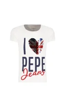 Tričko MACA | Regular Fit Pepe Jeans London 	biela	