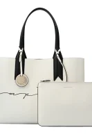 obojstranná shopper kabelka + organizer Emporio Armani 	biela	