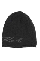 wełniana čiapka | s prímesou kašmíru Karl Lagerfeld 	sivá	