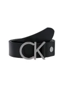 skórzany opasok logo Calvin Klein 	čierna	