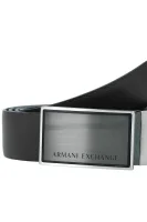 Kožený obojstranný opasok Armani Exchange 	čierna	