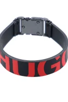 skórzana náramok e-logoband HUGO 	čierna	