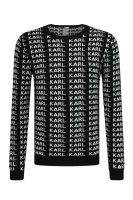 vlnený sveter | regular fit Karl Lagerfeld 	čierna	