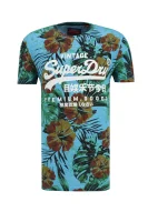 tričko premium goods hibiscuc | regular fit Superdry 	modrá	