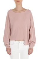 wełniany sveter calendula | loose fit | s prímesou kašmíru Pinko 	púdrovo ružová	