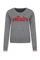 kašmírový sveter loulou c | loose fit Zadig&Voltaire 	sivá	