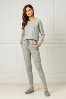 nohavice od piżamy essentials | regular fit LAUREN RALPH LAUREN 	sivá	