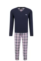 pyžamo dynamic long set | regular fit BOSS BLACK 	tmavomodrá	