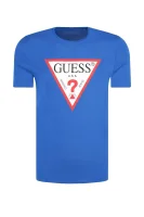 tričko original logo core | slim fit GUESS 	modrá	