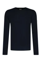 Vlnený sveter | Regular Fit EA7 	tmavomodrá	