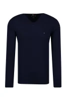 wełniany sveter luxury wool vneck fo | regular fit Tommy Tailored 	tmavomodrá	