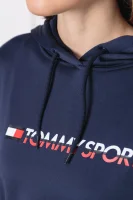 mikina cropped vertical logo | regular fit Tommy Sport 	tmavomodrá	