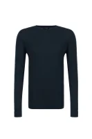 sveter saul | fitted fit | s prímesou hodvábu Calvin Klein 	tmavomodrá	