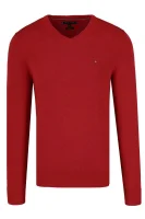sveter | regular fit | s prímesou hodvábu Tommy Hilfiger 	červená	
