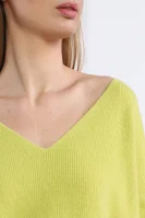 vlnený sveter | loose fit | s prímesou hodvábu RIANI 	limetková	