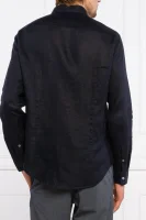 Ľanová košeľa | Regular Fit Emporio Armani 	tmavomodrá	