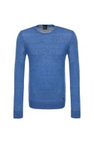 lniany sveter kwasirol BOSS ORANGE 	modrá	