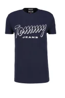 tričko tjm summer script | regular fit Tommy Jeans 	tmavomodrá	