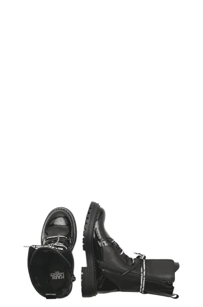 Kožené členkové topánky Karl Lagerfeld Kids 	čierna	