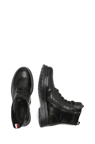 Členkové topánky | s prímesou kože Tommy Hilfiger 	čierna	