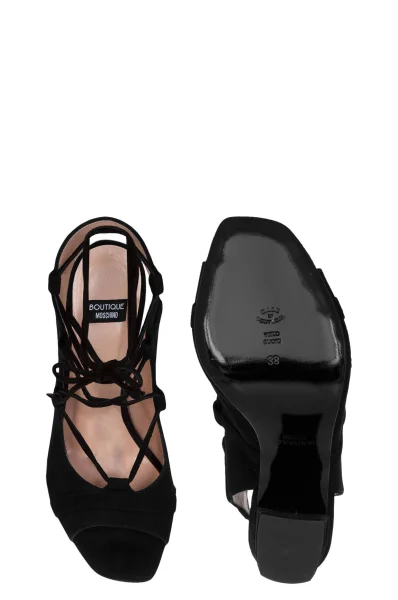 kožené sandále na palice Boutique Moschino 	čierna	