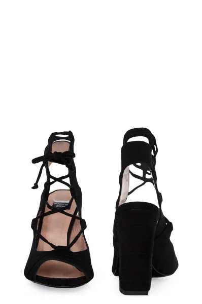 kožené sandále na palice Boutique Moschino 	čierna	