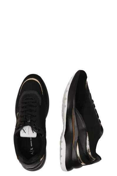 Sneakersy | s prímesou kože Armani Exchange 	čierna	