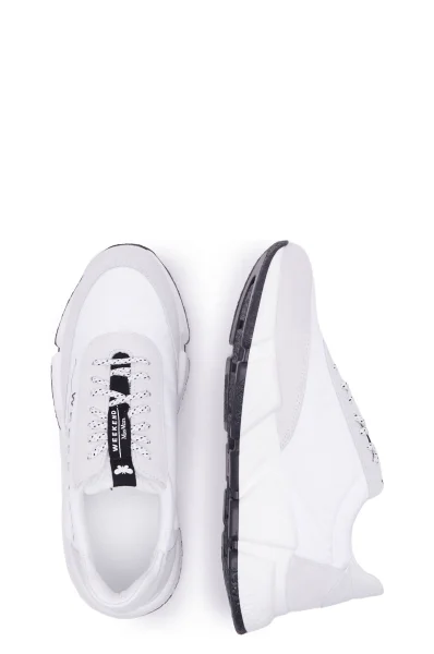 Sneakersy CIGNO | s prímesou kože Weekend MaxMara 	biela	