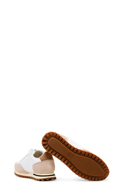 Sneakersy Parkour-L | s prímesou kože BOSS BLACK 	biela	